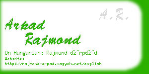 arpad rajmond business card